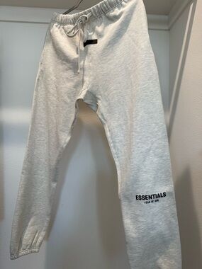 FOG Essentials Sweatpants Light Oatmeal /light Gary NWT Unisex Fleece Joggers